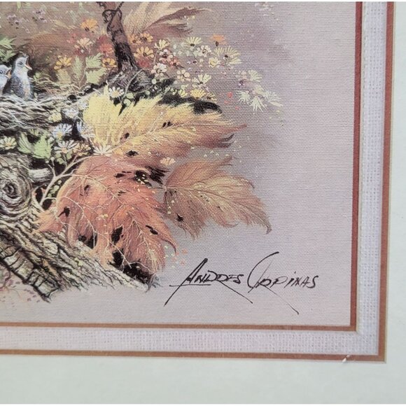 2 Vtg 1970s Andres Orpinas Framed Bird Prints 11" x 14" - Picture 7 of 7